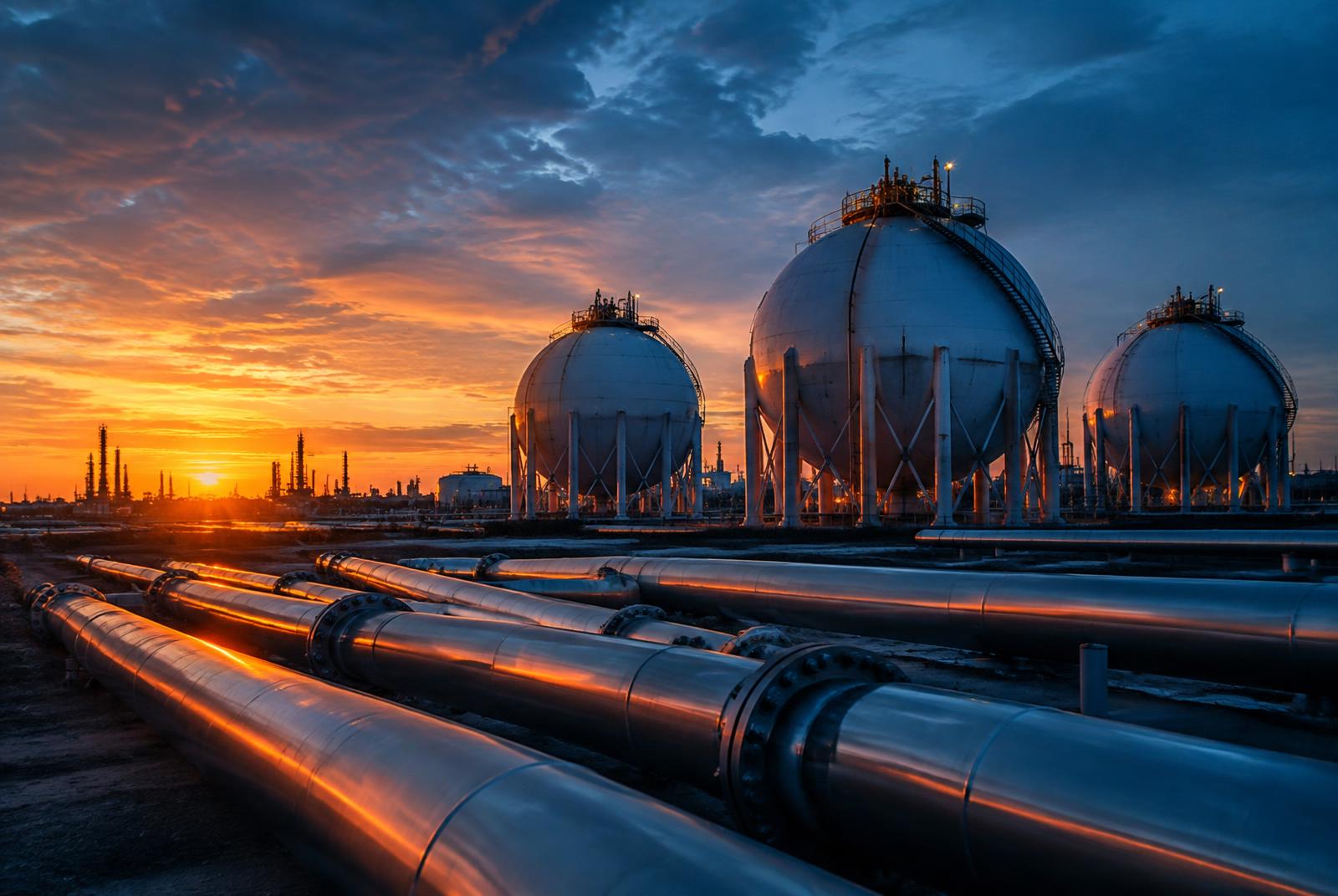 Spherical compressed natural gas storage tanks
